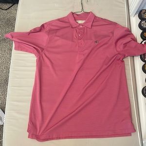 Donald Ross Pink and White striped polo L